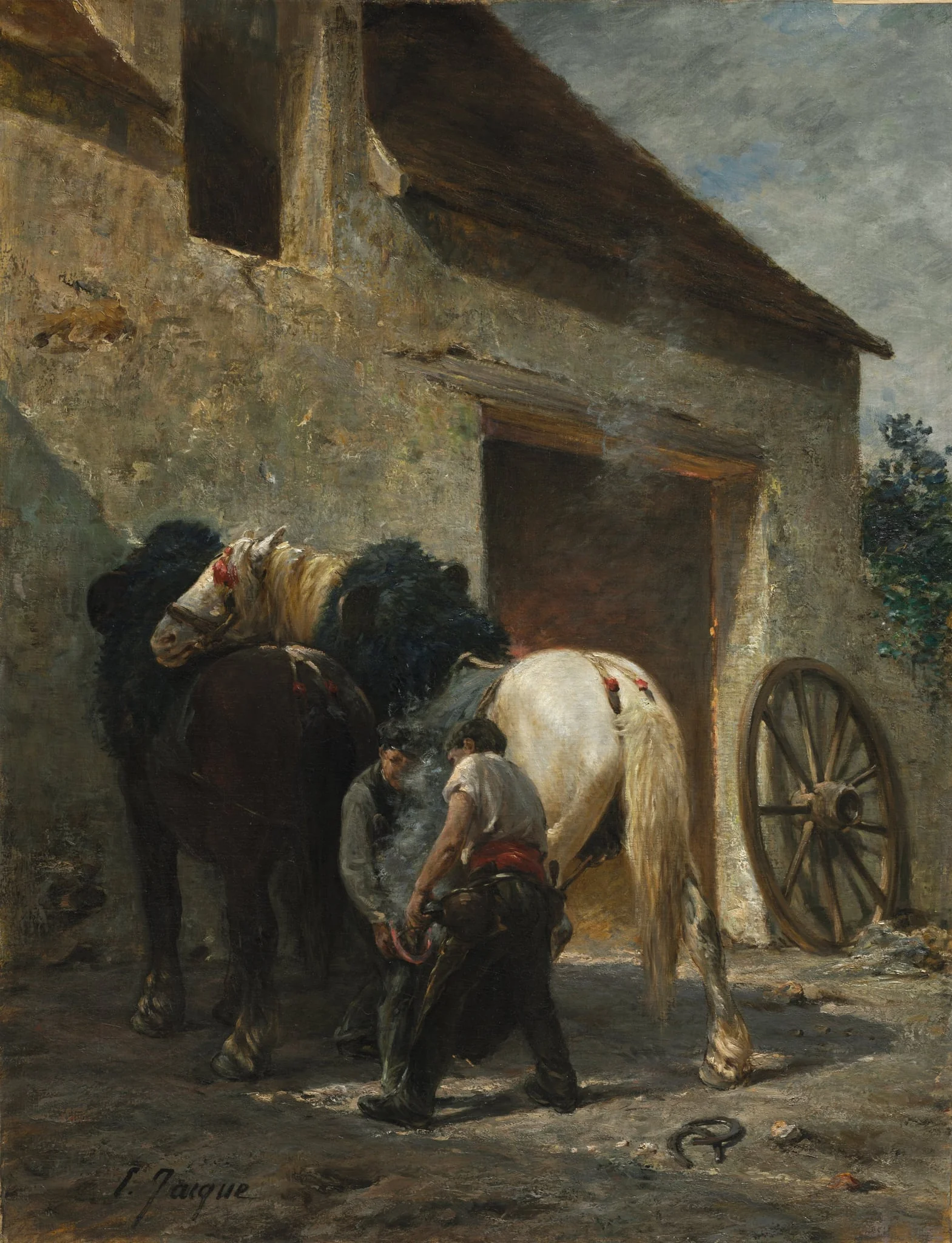 Blacksmiths, by Émile Jacque, unspecified, 1887