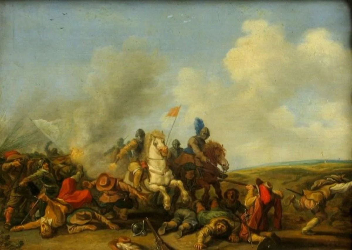 Luptă de cavalerie și infanterie