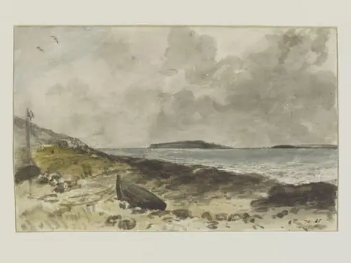 Coast scene near Osmington, with Portland Island in the distance