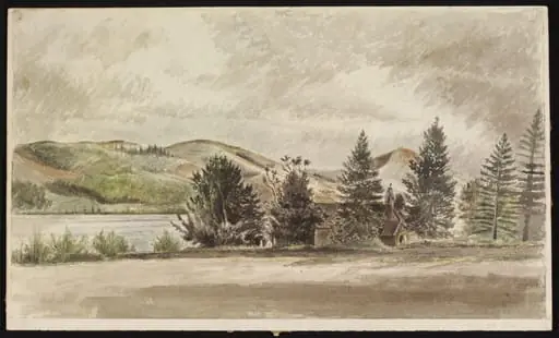 St. Beuno's Llan-y-cil, Llyn Tegid and the Aran Peak, Merionethshire