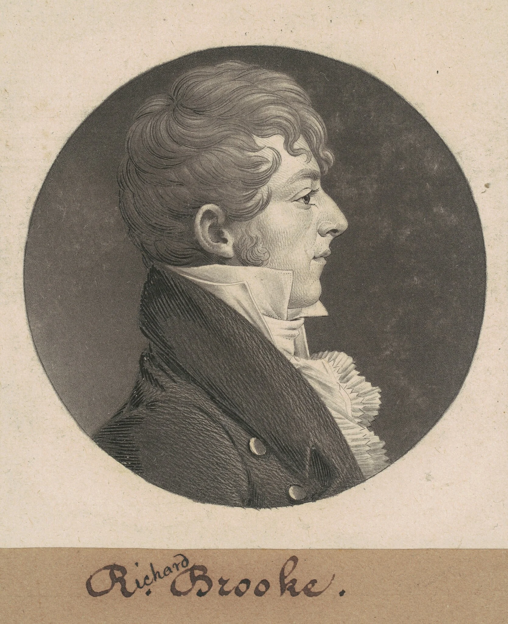 Richard Brooke, by Charles Balthazar Julien Févret de Saint-Mémin, ink, 1808
