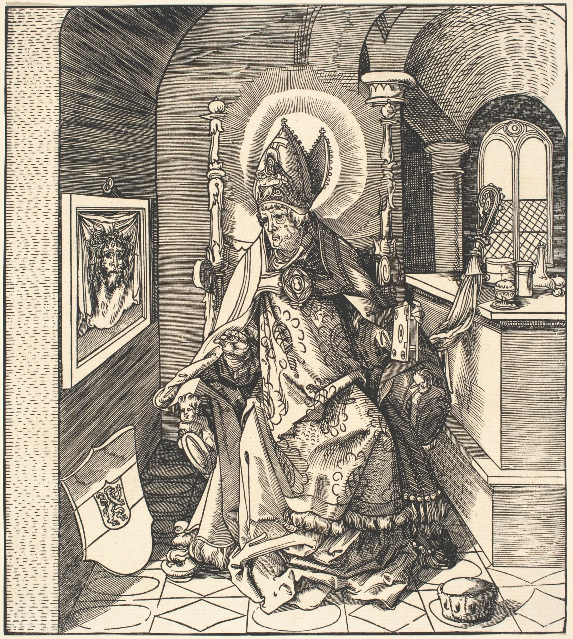 Saint Remigius, by Leonhard Beck, ink, 1510