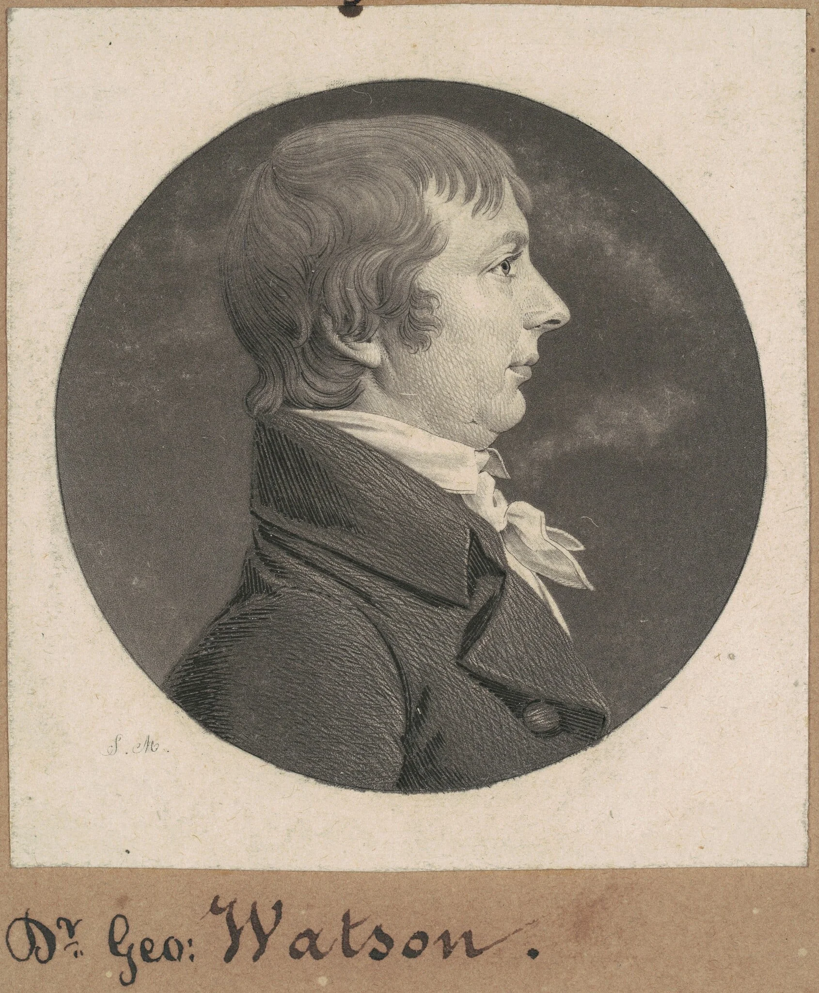 David Watson, by Charles Balthazar Julien Févret de Saint-Mémin, ink, 1808