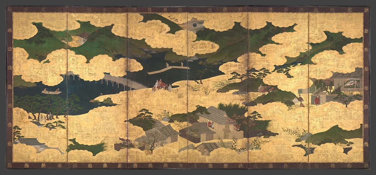 平家物語図屏風  「小督」 「大原御幸」|"Kogō" and "The Imperial Procession to Ōhara", from The Tale of the Heike (Heike monogatari)