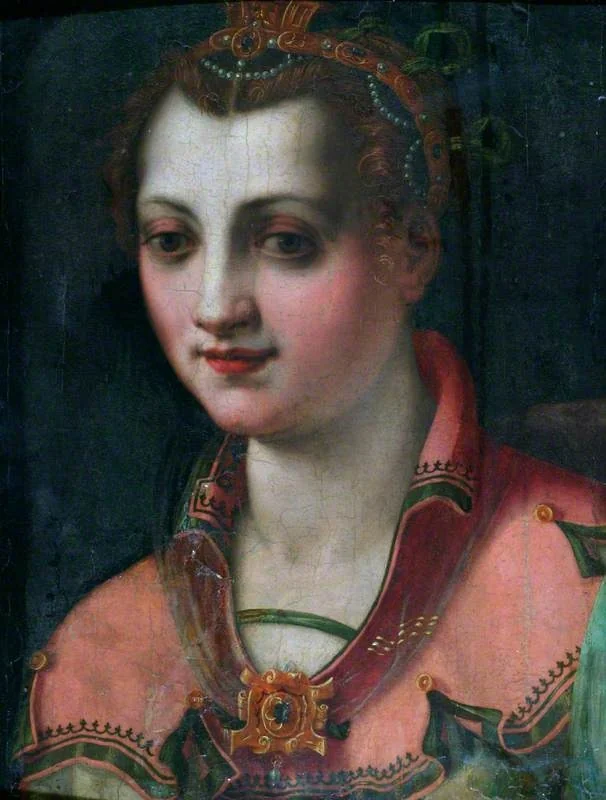 Portrait of a Lady, by Francesco Morandini, tempera, 1570
