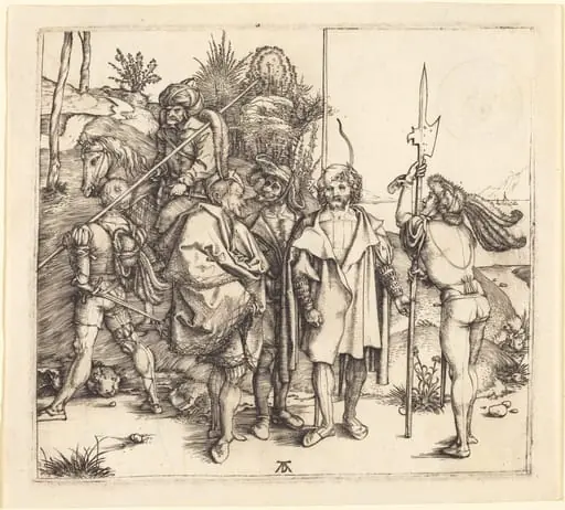 Five Soldiers and a Turk on Horseback