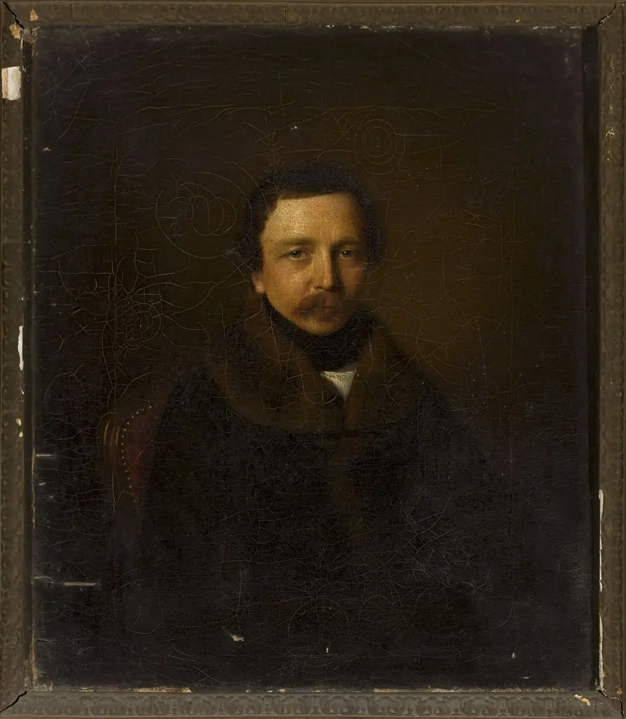 Portrait of a man in a coat with a fur collar