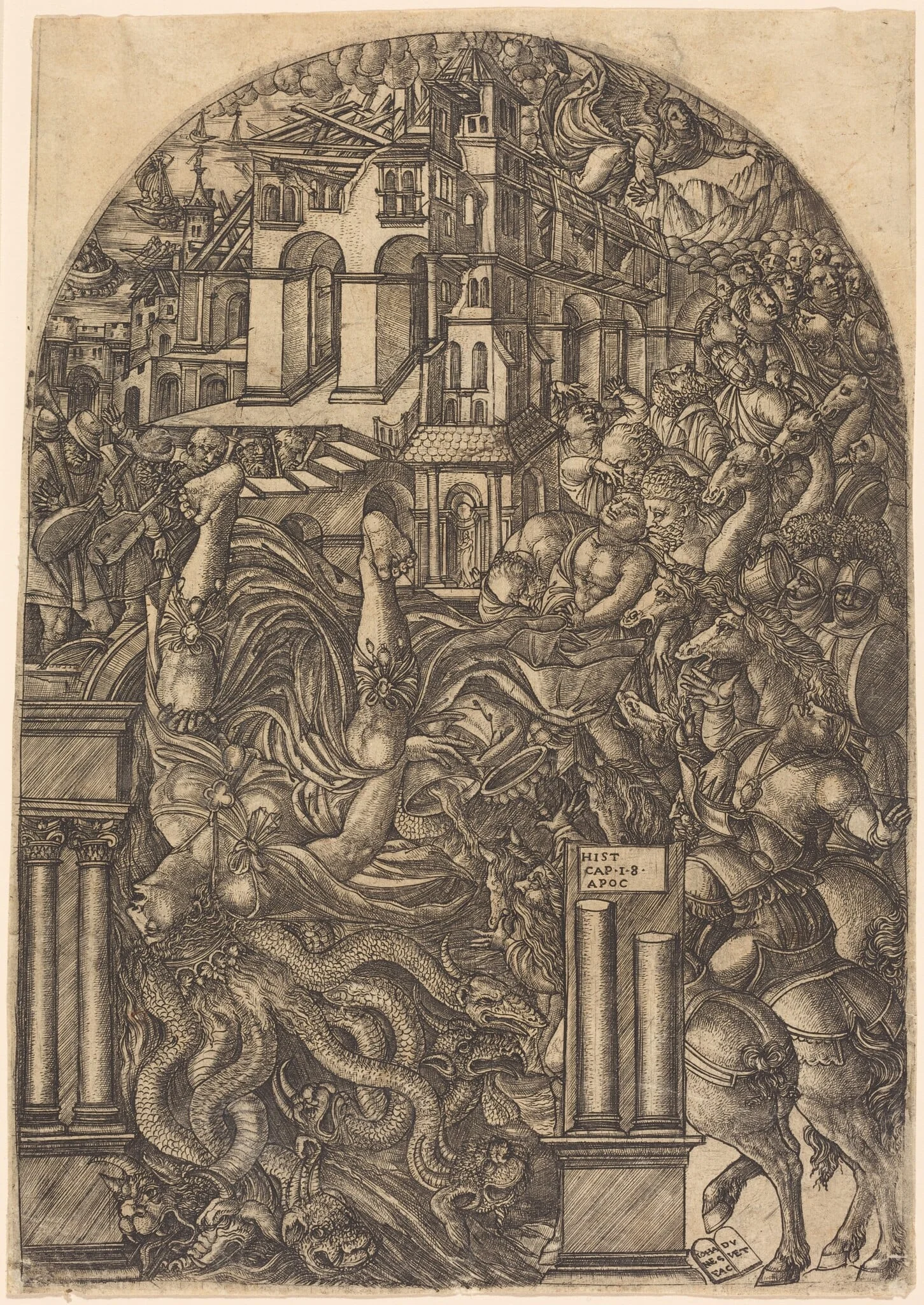 The Fall of Babylon, by Jean Duvet, ink, 1551
