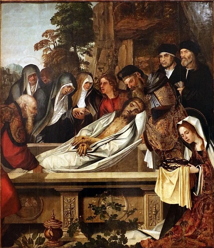 Deposição de Cristo no Túmulo, by Cristóvão de Figueiredo, oil, 1525