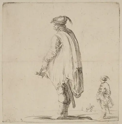 Pole Holding a Hatchet with His Left Hand