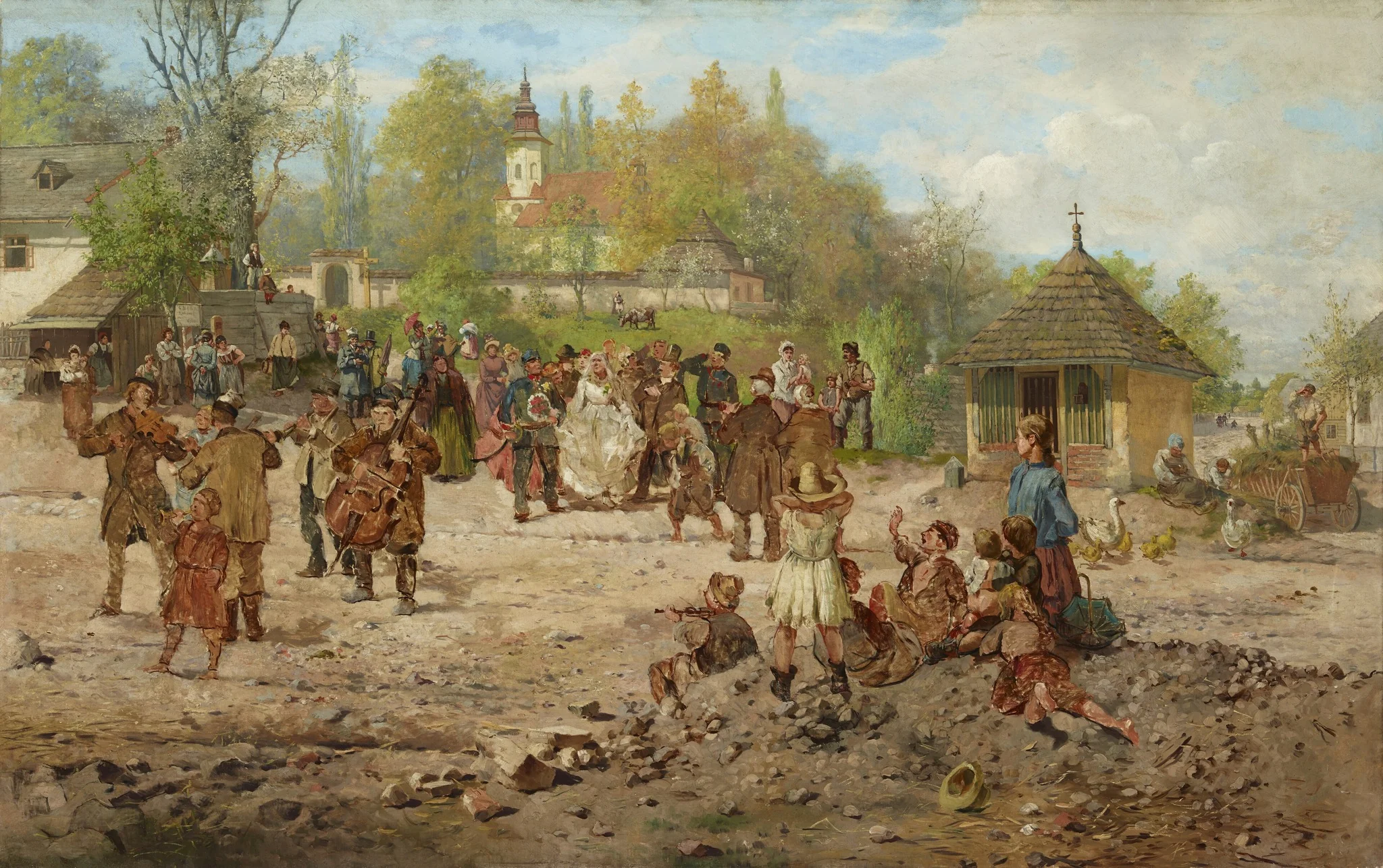 Wedding at Salwator, by Seweryn Bieszczad, oil, 1897
