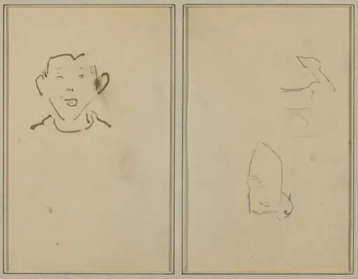 Boy's Face; Two Sheep [verso]