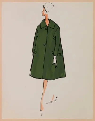 Manteau trapèze vert bouteille
