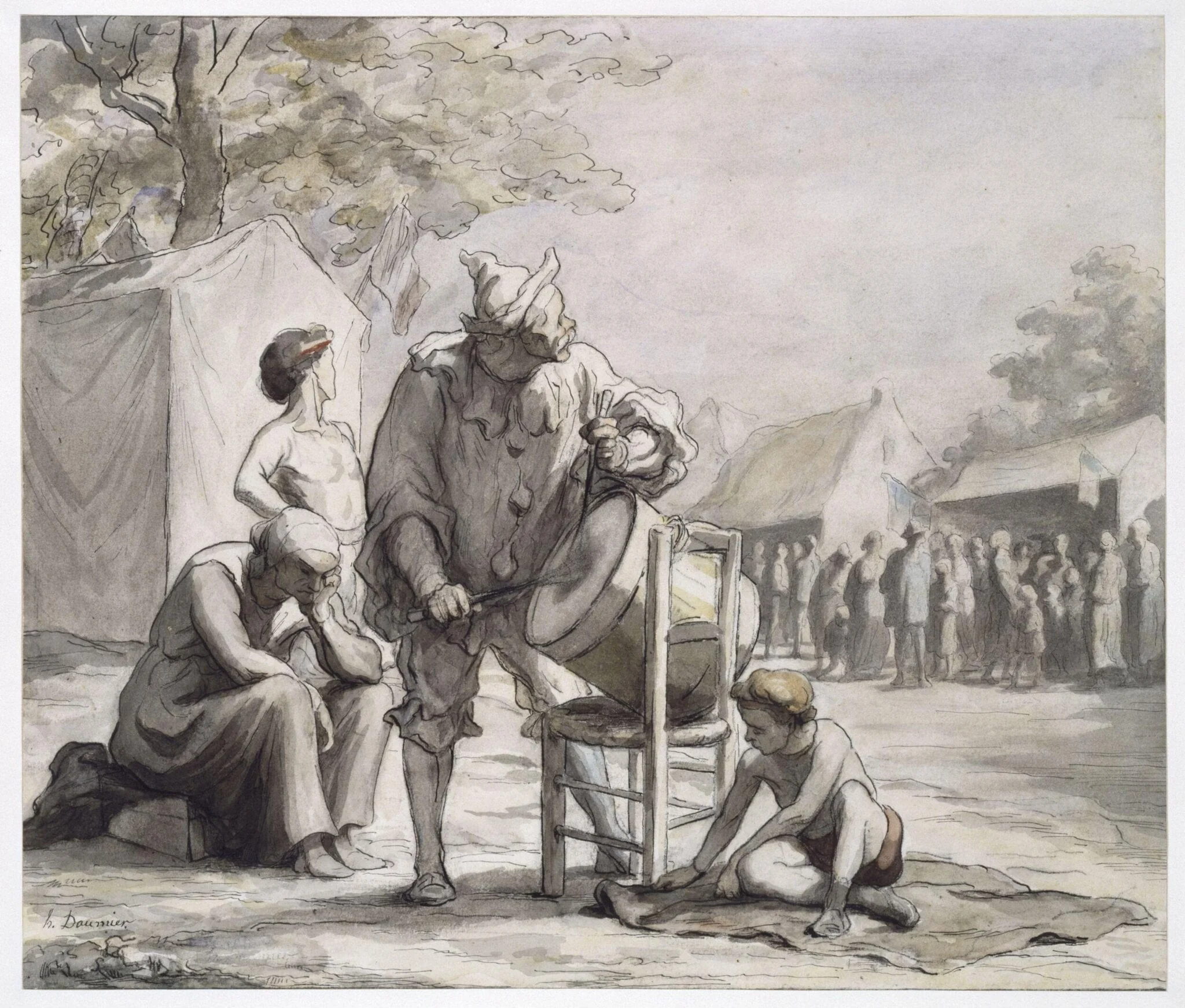 Les Saltimbanques, by Honoré Daumier, watercolor, 1866