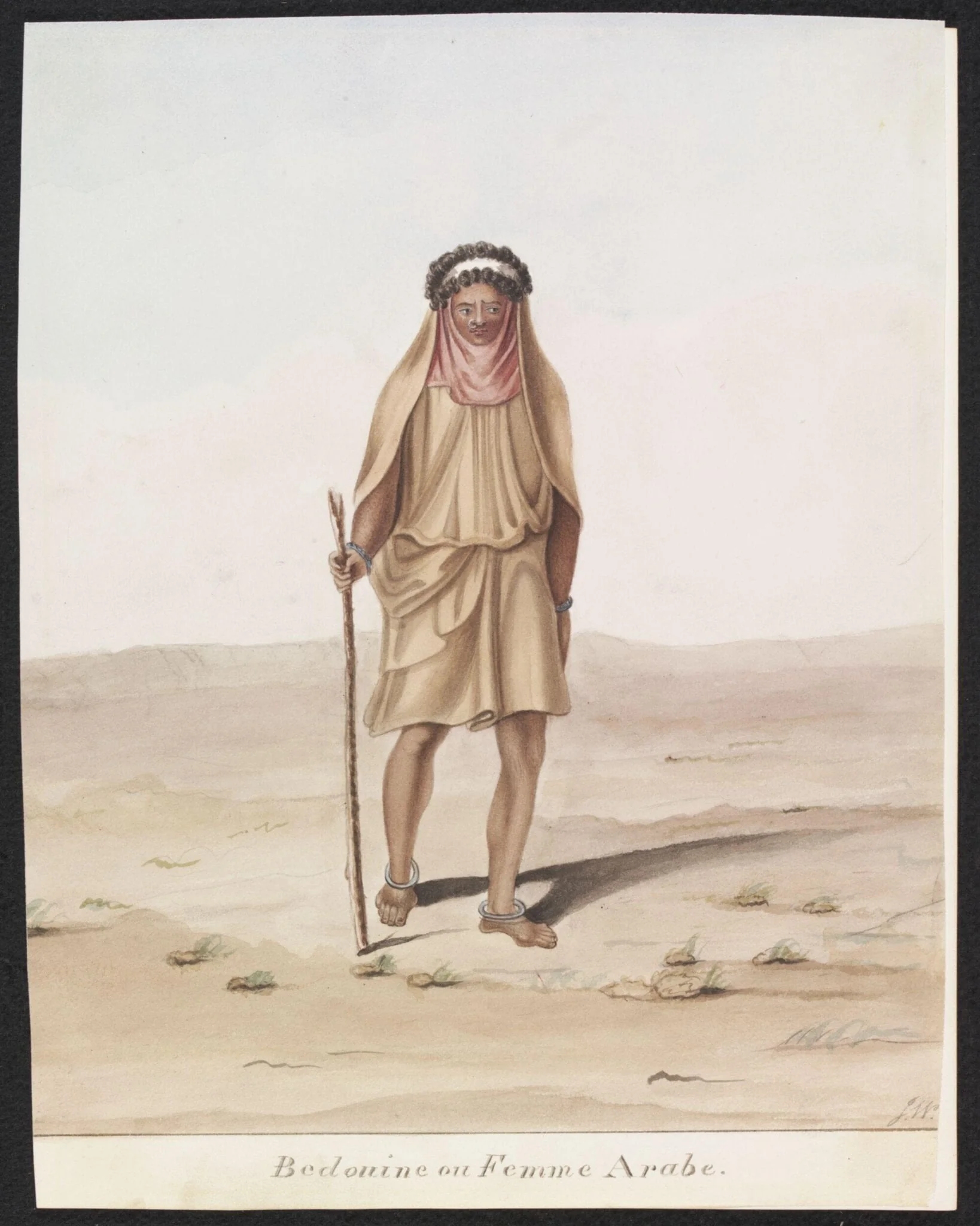 Bedouine ou Femme Arabe, by Unknown, watercolor, 1825