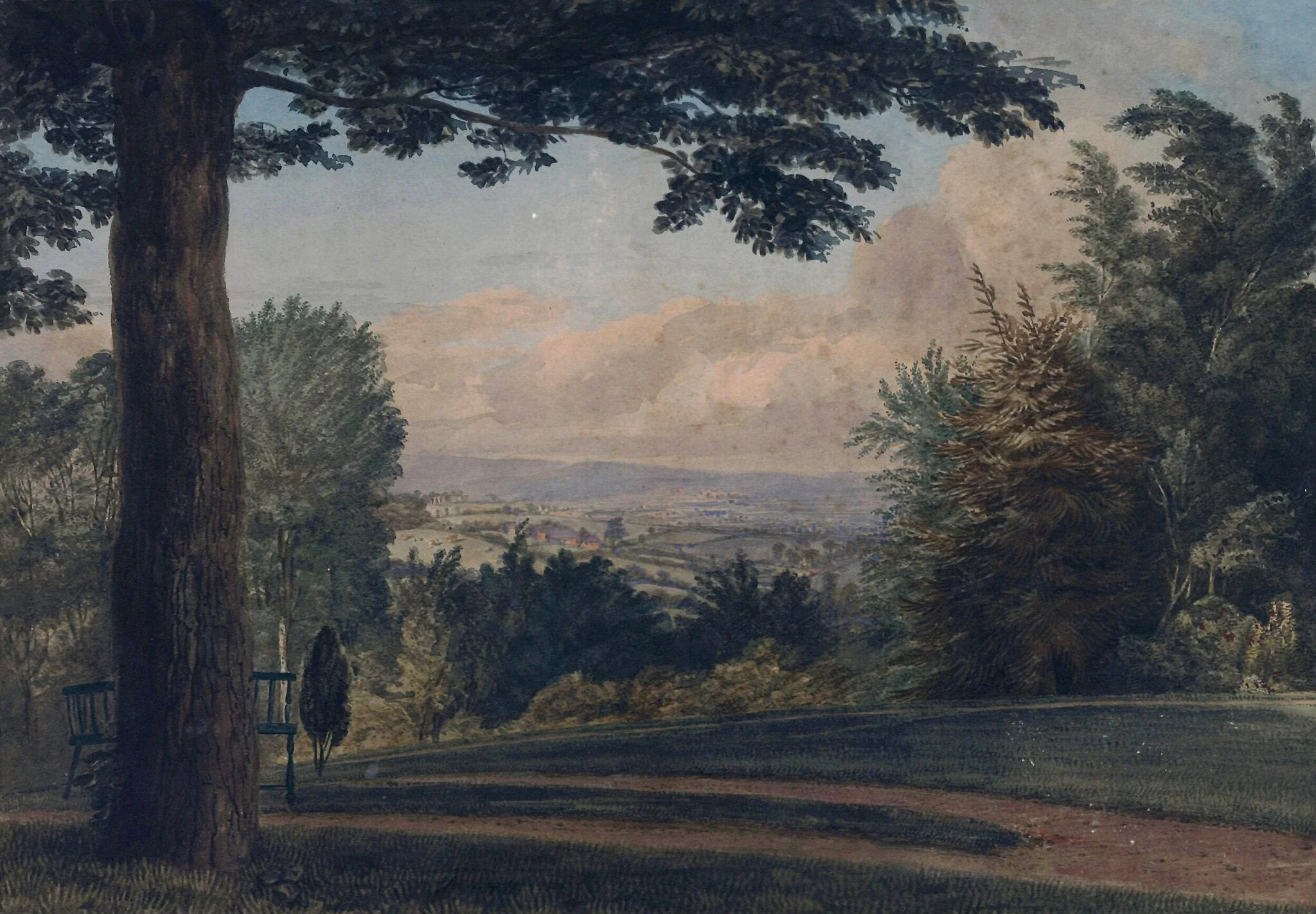 Park Landscape, by William Marshall Craig, watercolor, 1802