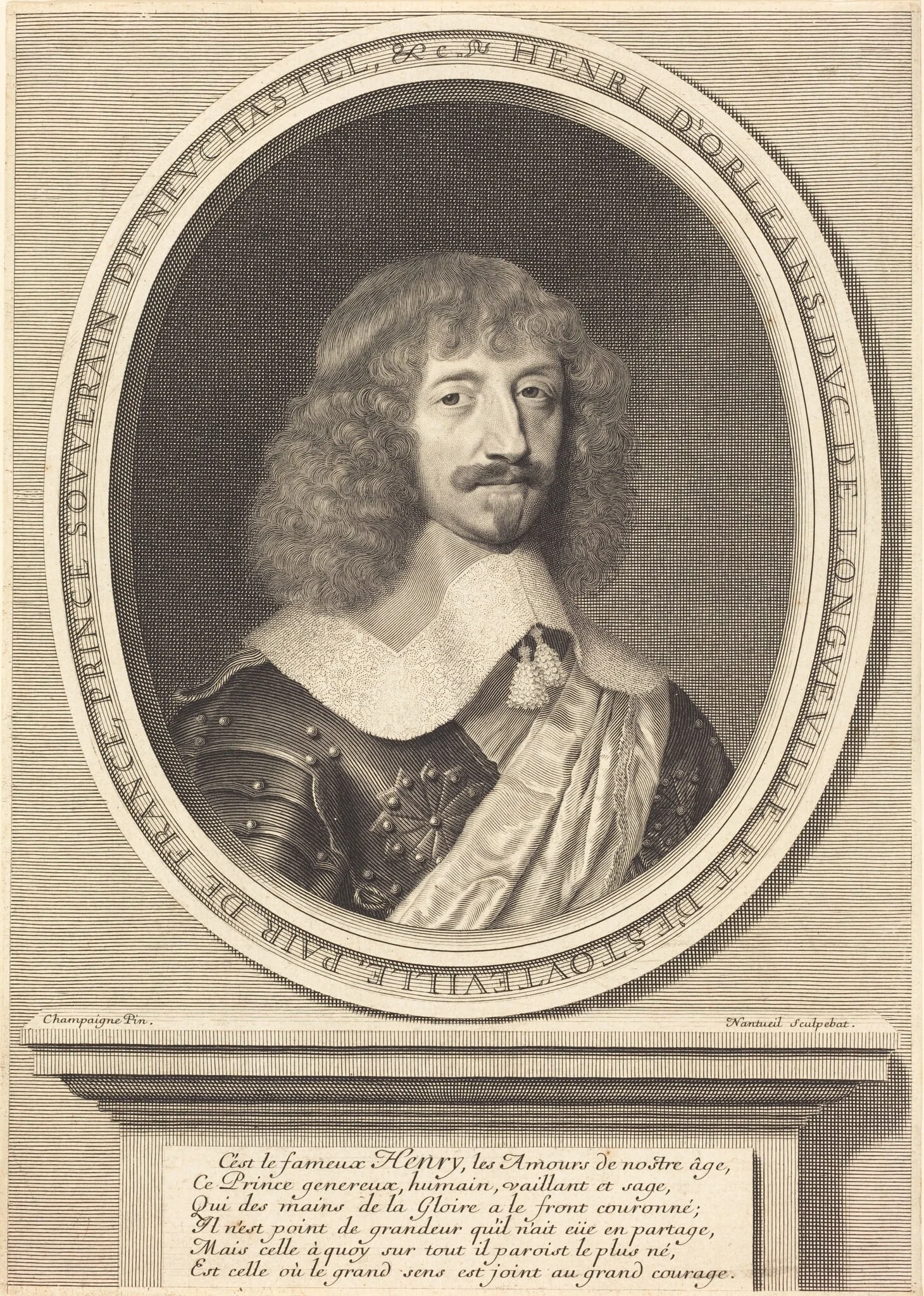 Henri II d'Orléans, Duc de Longueville, by Robert Nanteuil, ink, 1655