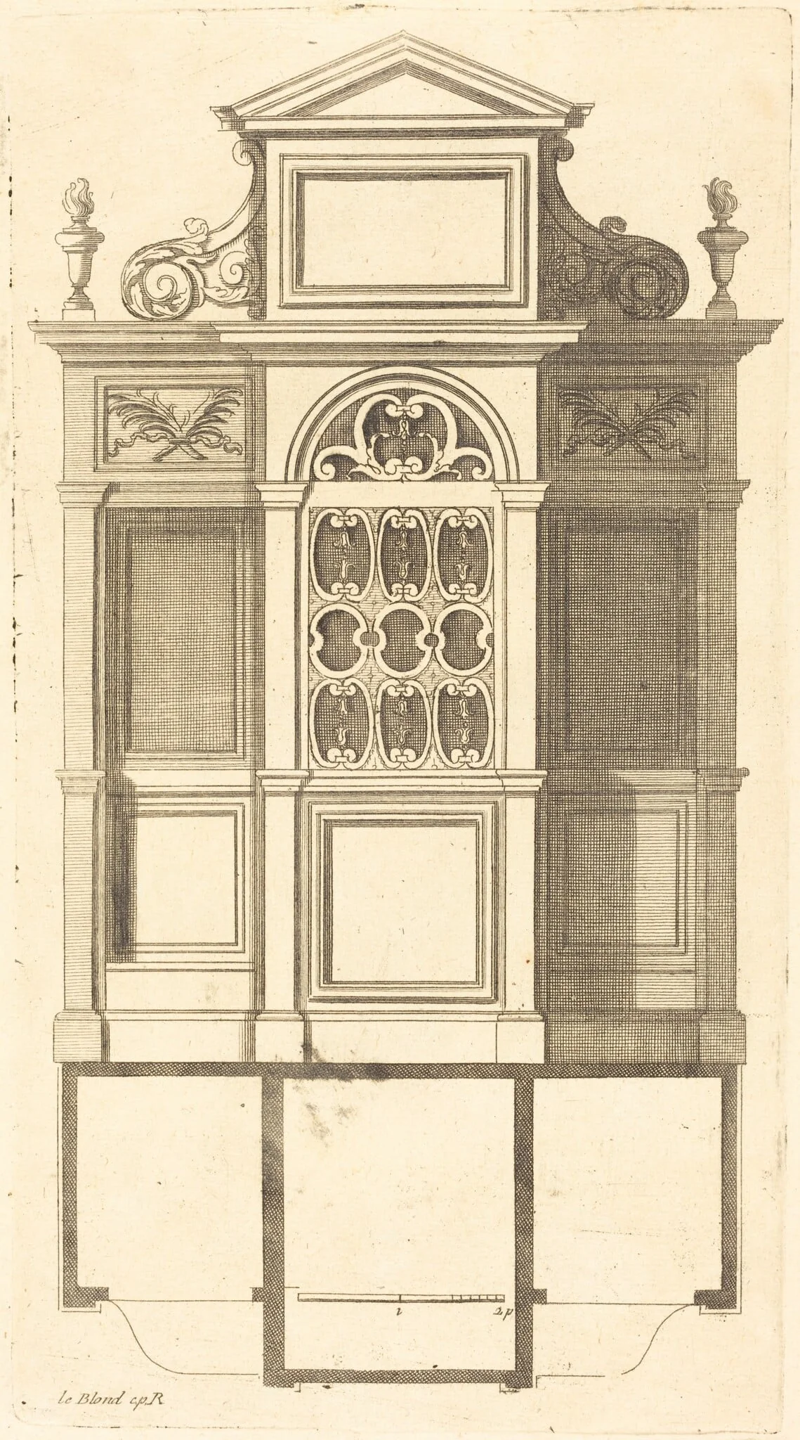 Plan et elevation des plus beaux confessionnaux de Paris, tres fidelemant mesure