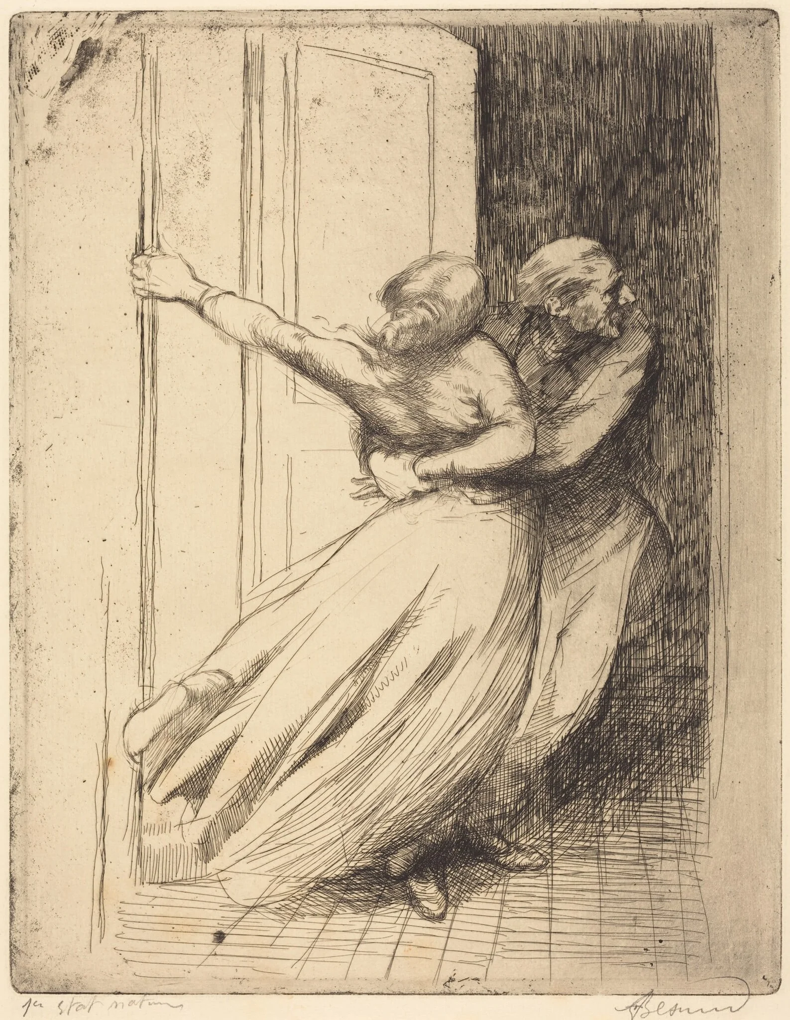 The Rape (Le Viol), by Paul-Albert Besnard, ink, 1886