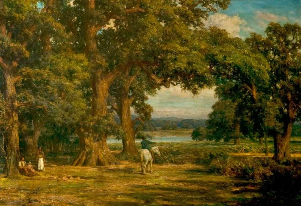 Sherwood Forest, Nottinghamshire, by Charles Edward Johnson, oil, 1900