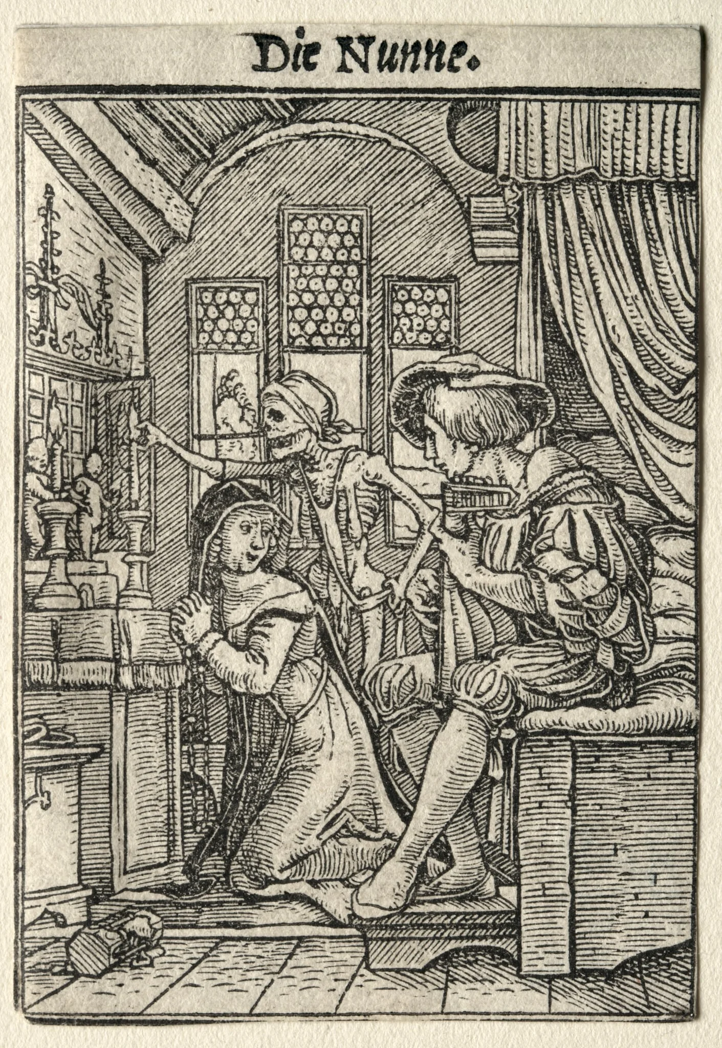 Dance of Death:  The Nun, by Hans Holbein the Younger, 1526