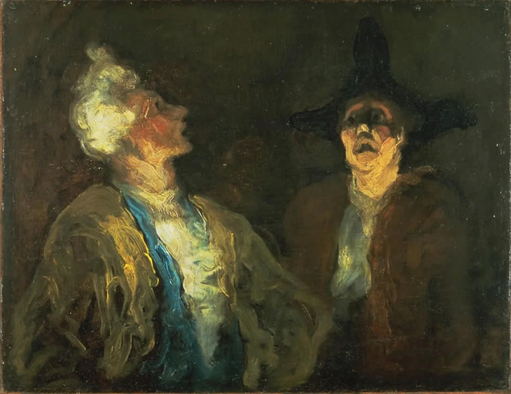 Deux Acteurs (Scène de comédie), by Honoré Daumier, oil, 1872