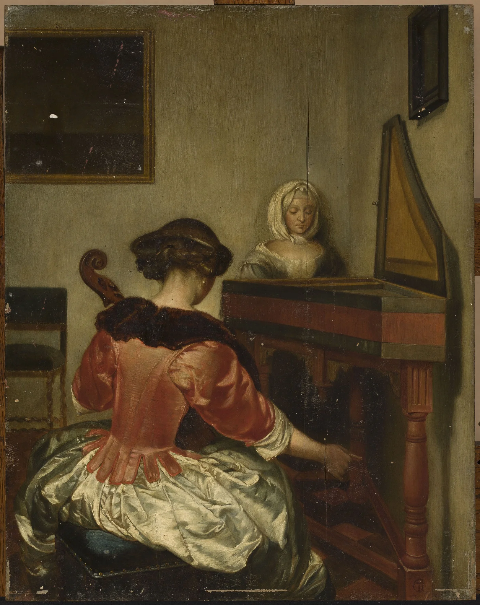 Concert for cello and harpsichord, by Gerard ter Borch, oil, 1659