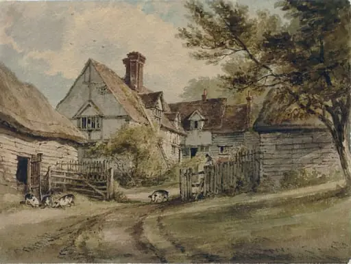 Farmhouse with Pigs