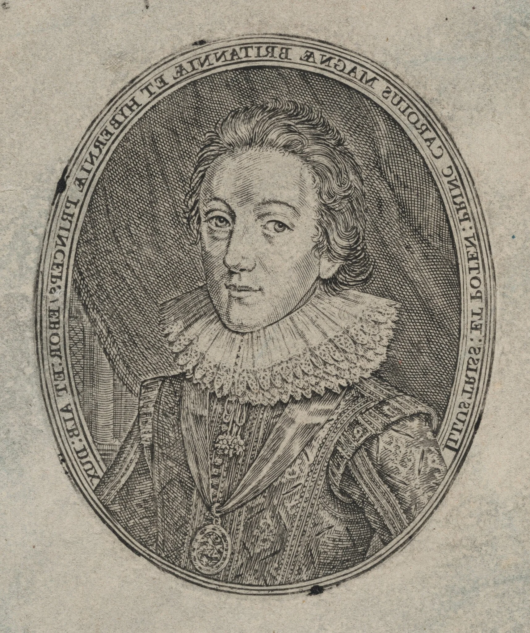 Charles I, King of England [top half], by Simon van de Passe, ink, 1621