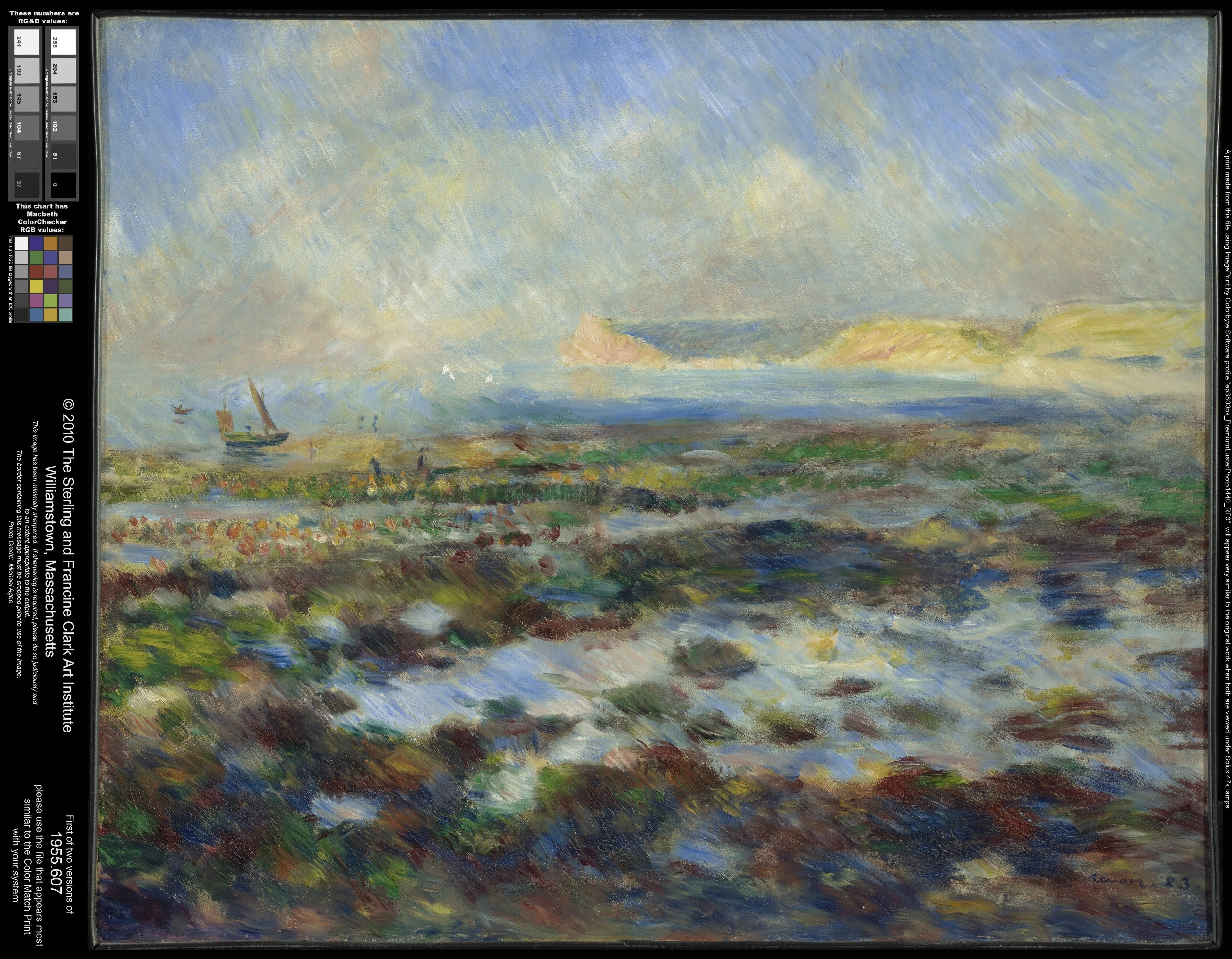 Low Tide, Yport, by Auguste Renoir, oil, 1892