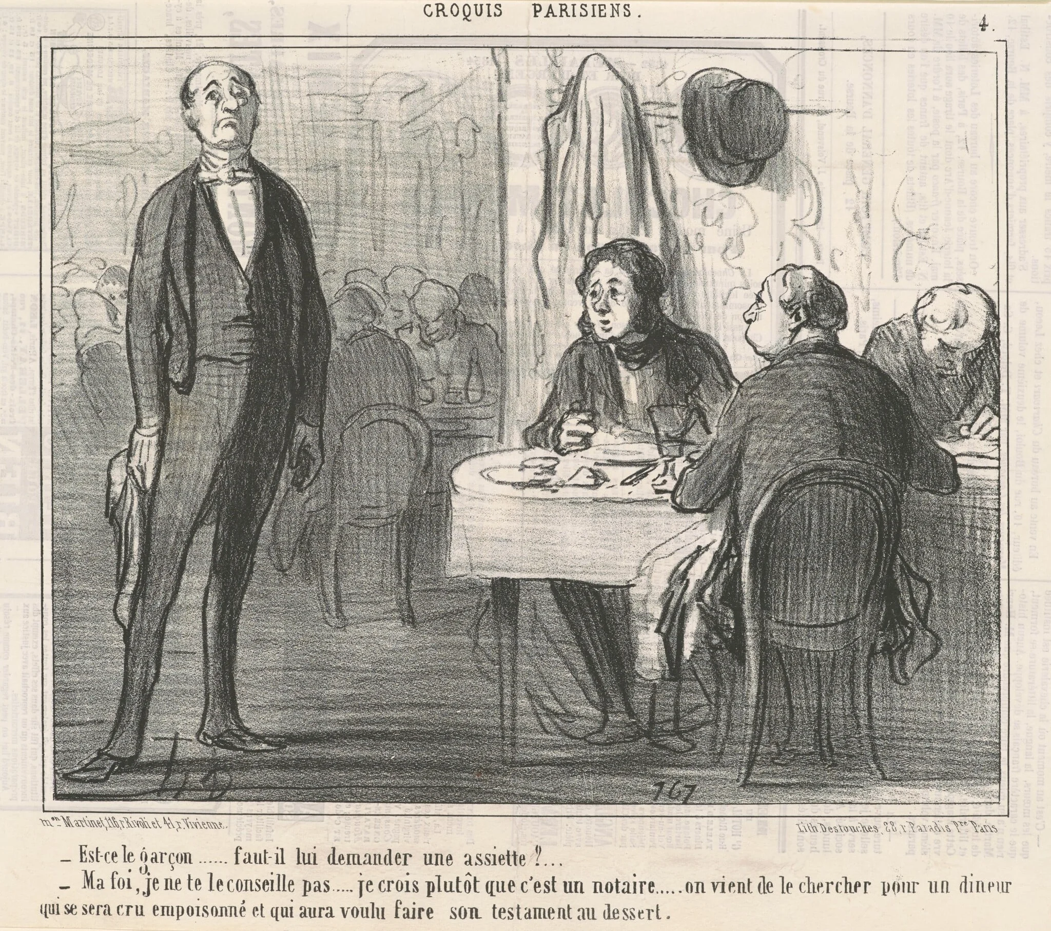 Est-ce le garçon?, by Honoré Daumier, ink, 1855