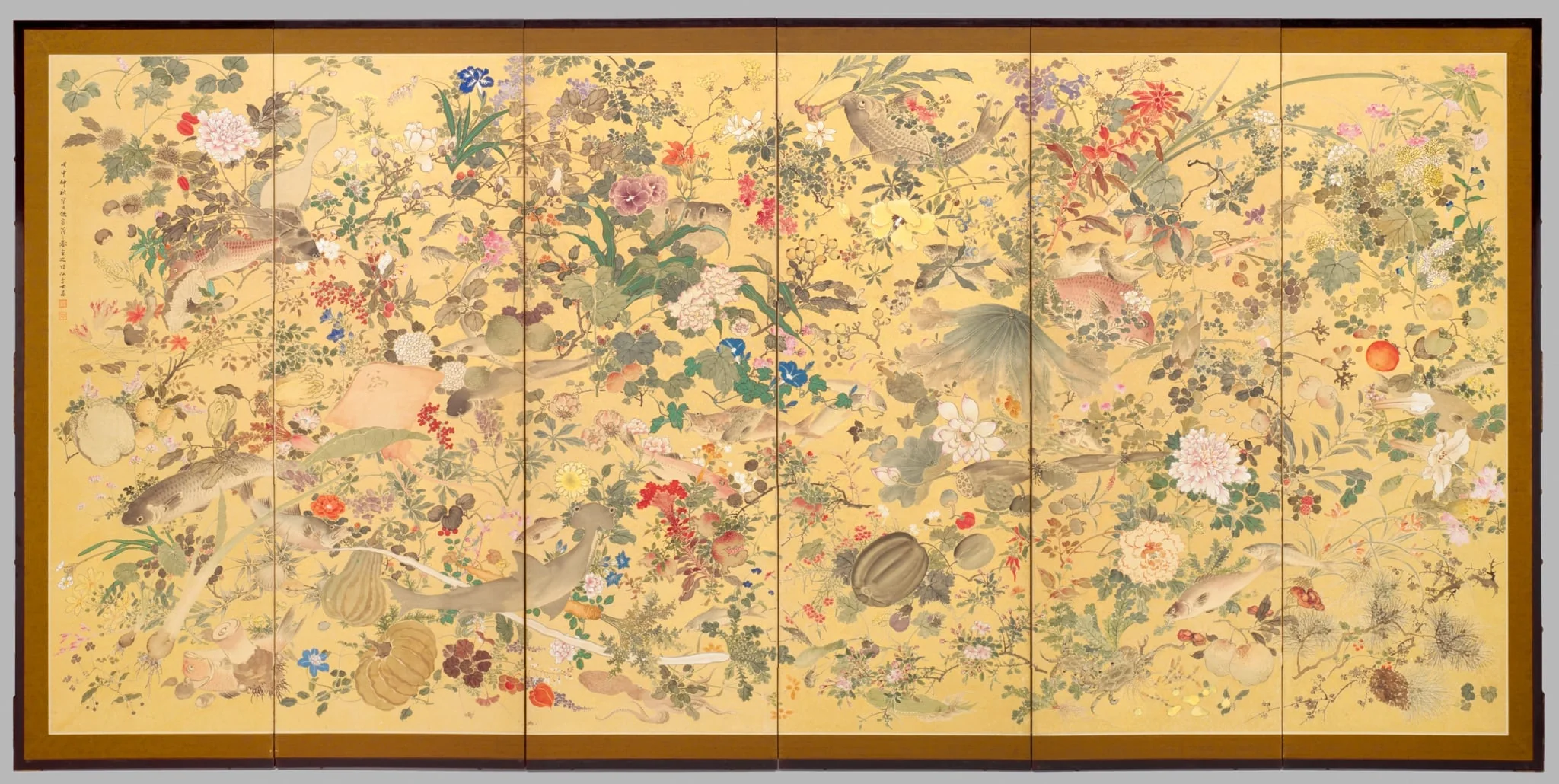 Fish and Plants, by Ikeda Keisen, ink, 1908