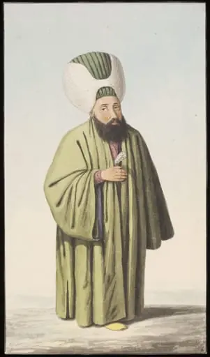 An Ottoman Military officer, possibly the Yeniçeriagasi, or Commander-in-chief of the Janissaries