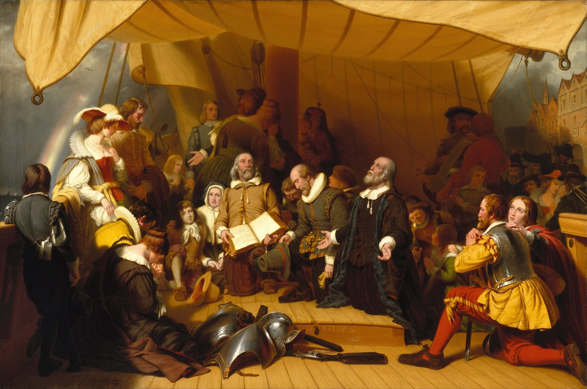Embarkation of the Pilgrims, by Robert Walter Weir, oil, 1857