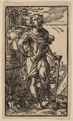 Standing Young Man with a Cane