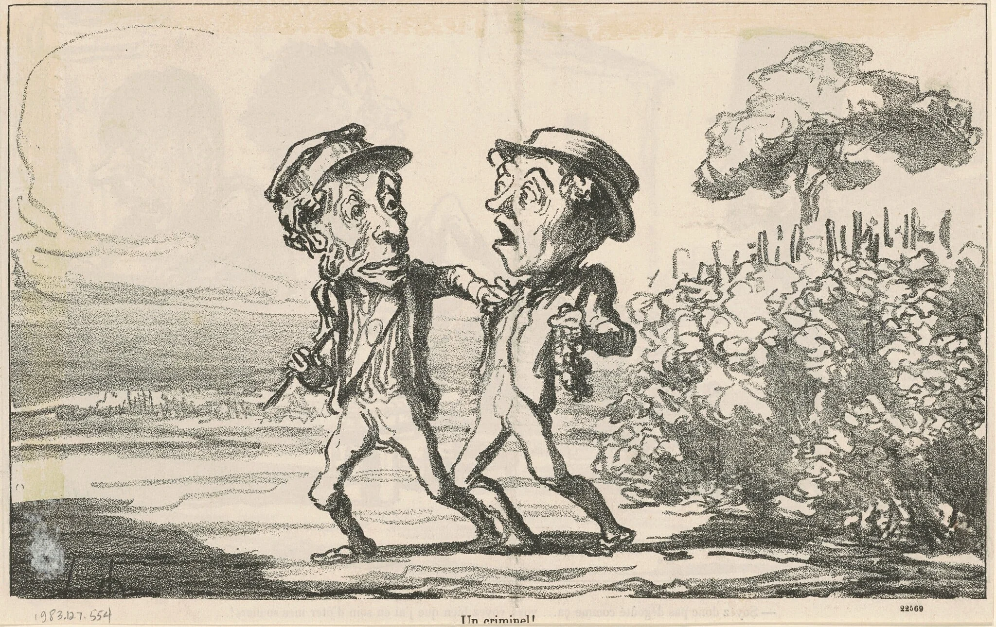 Un criminel!, by Honoré Daumier, ink, 1864