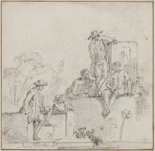 Figures Seated Around a Fountain