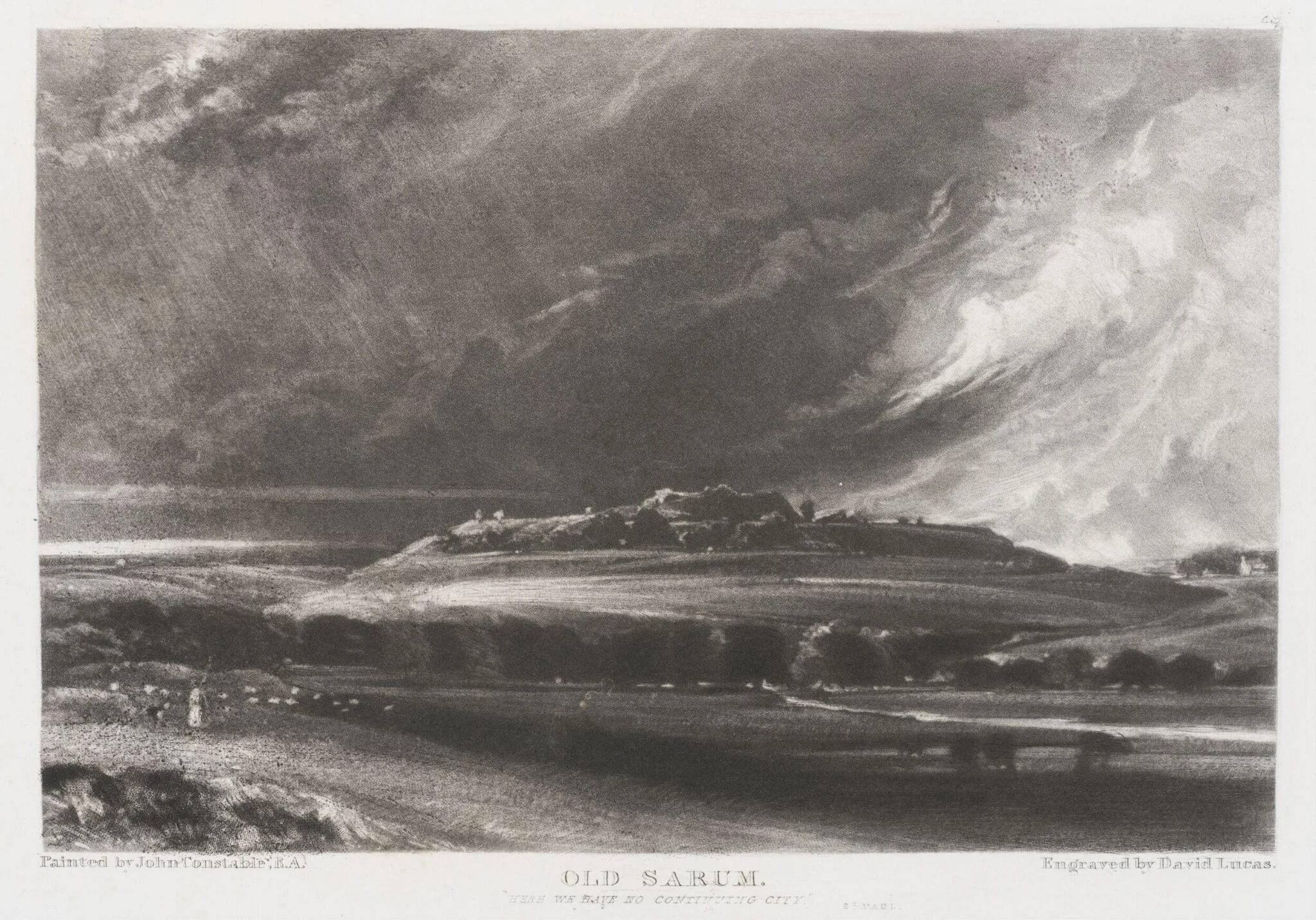 OLD SARUM. "HERE WE HAVE NO CONTINUING CITY." ST. PAUL, by John Constable, 1855