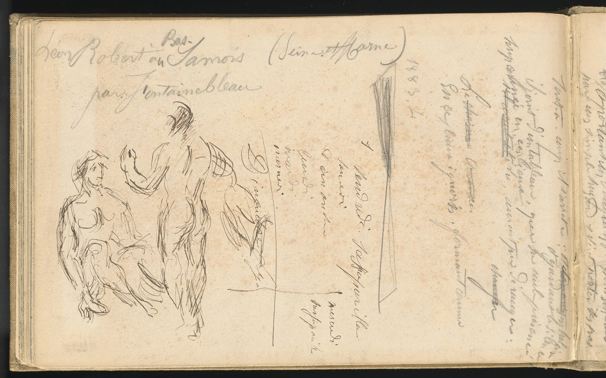 Two Bathers, by Paul Cezanne, ink, 1886