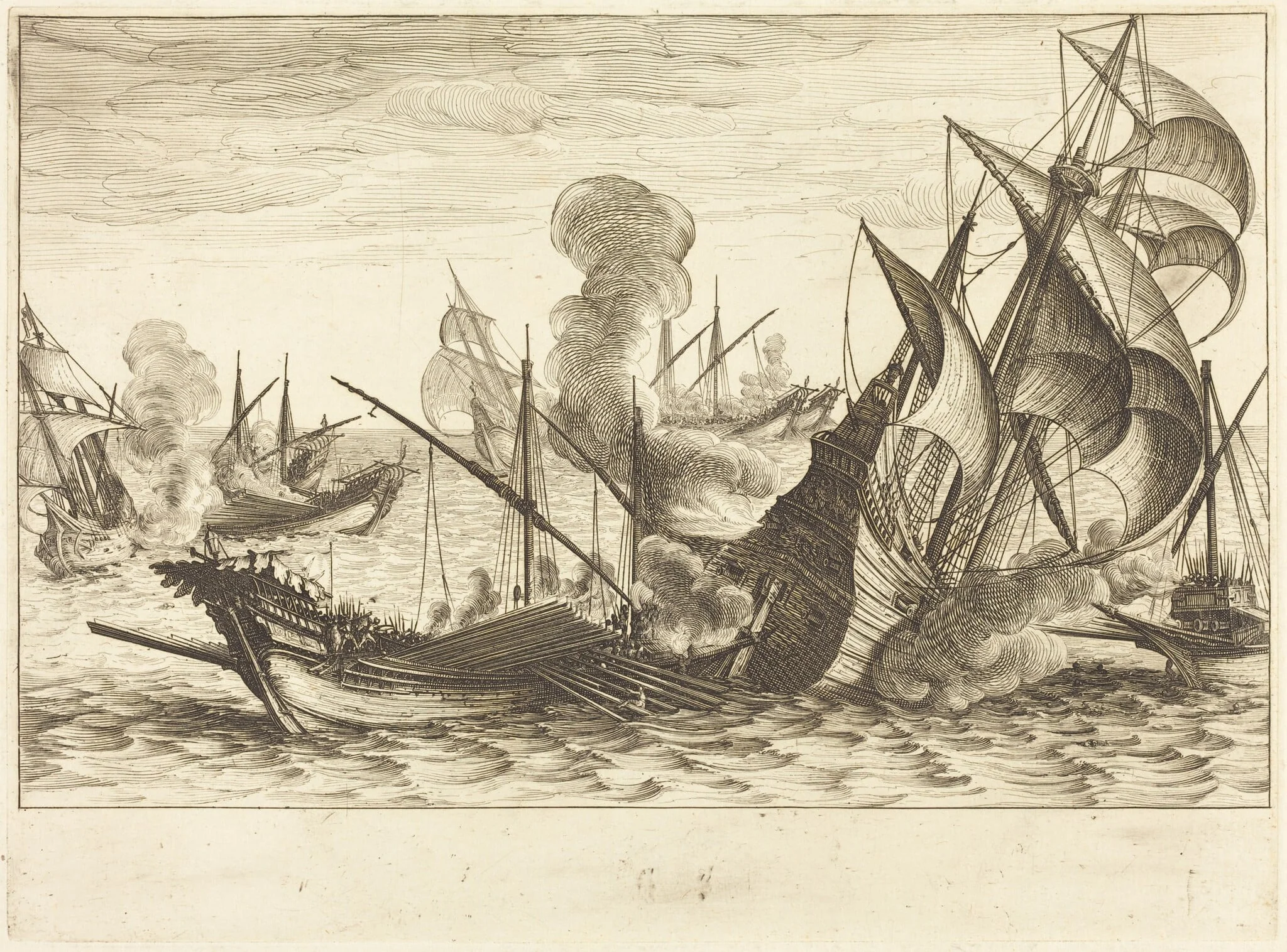 The Second Naval Battle, by Jacques Callot, ink, 1614