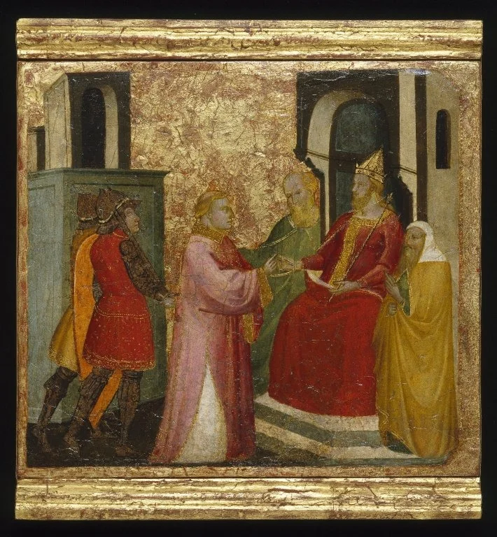 Saint Lawrence Arraigned Before the Prefect Valerianus, by Lorenzo di Niccolò, unspecified, 1412