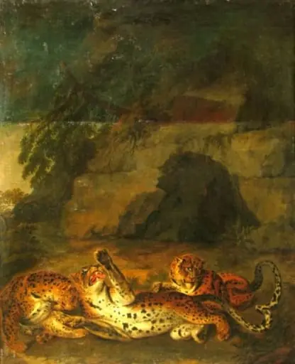 Leoparzi jucându-se; pandant: Doi urși