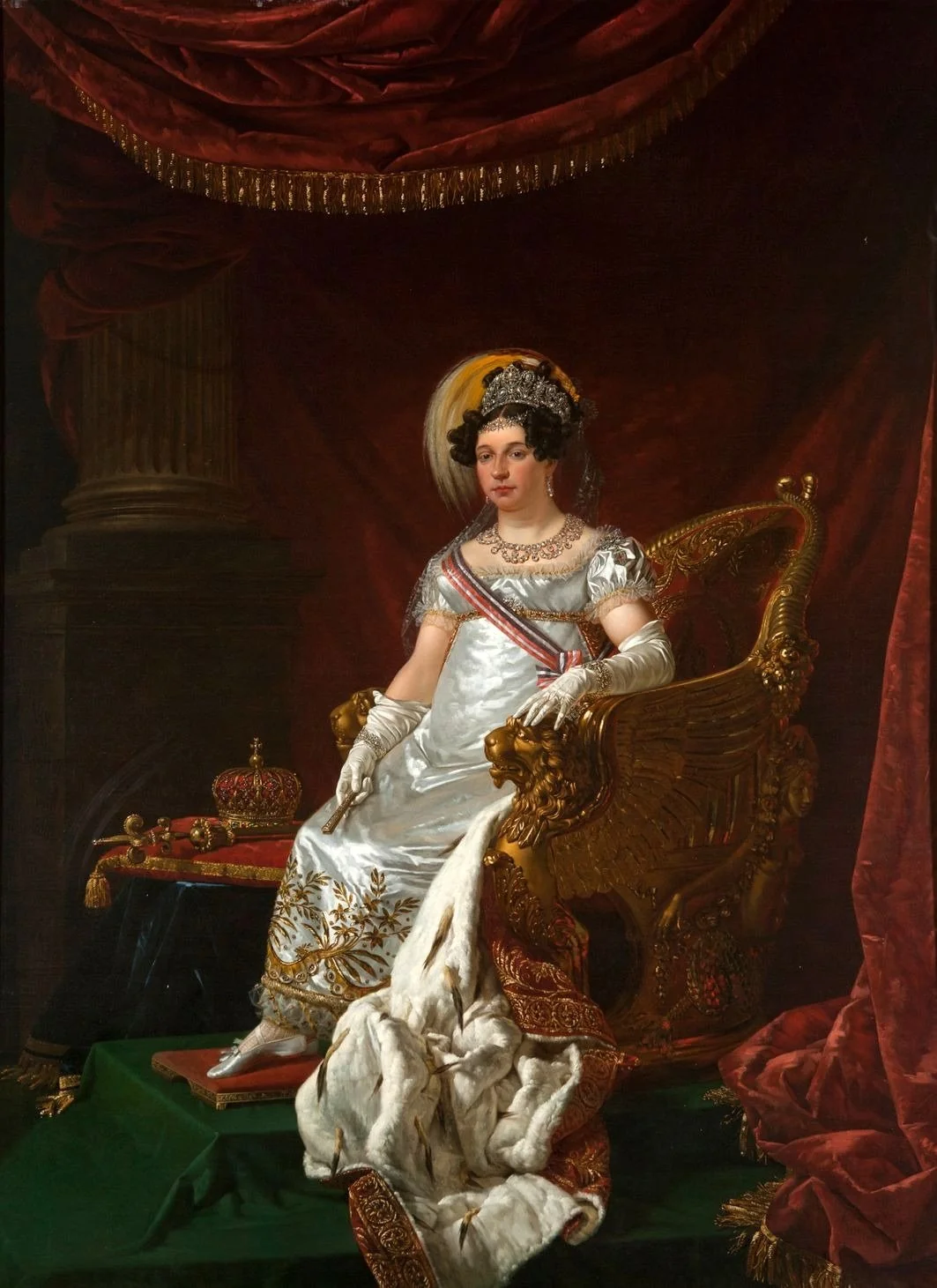 María Isabella of Spain (1789-1848), by Pierre Van Hanselaere, oil, 1826