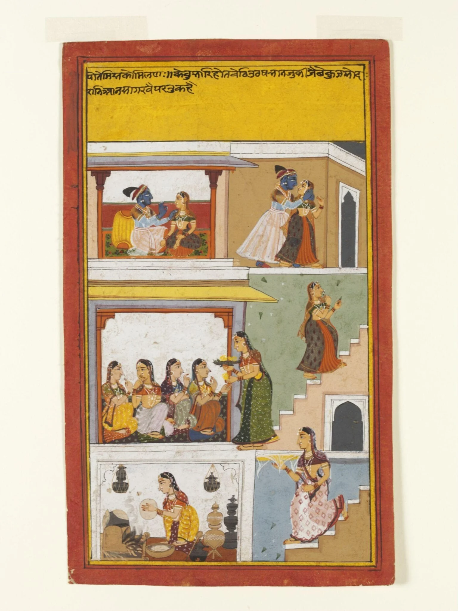 Krishna and Radha, by Unknown, paint, 1725