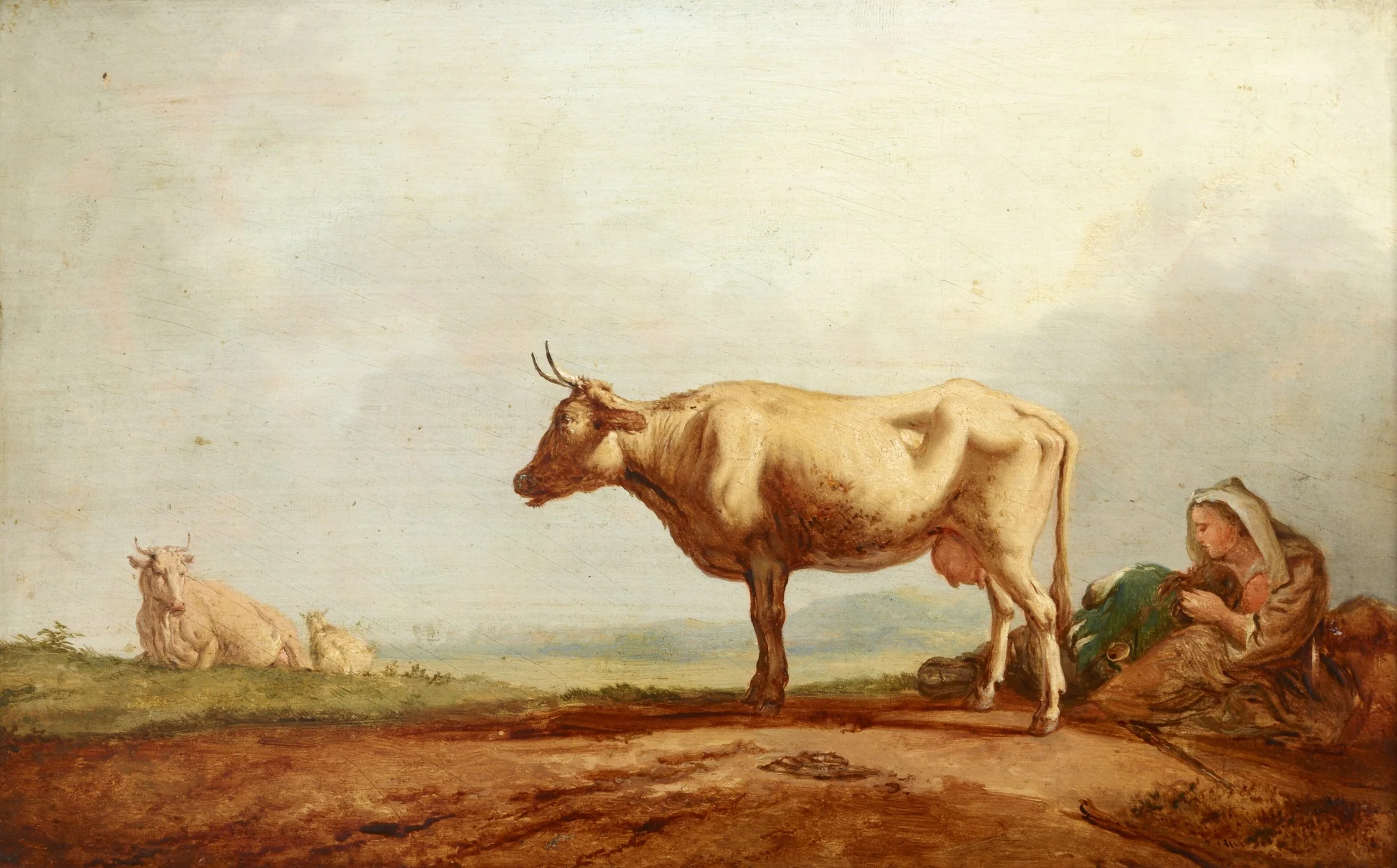 Cows at Pasture, by Jacob van Strij, oil, 1800