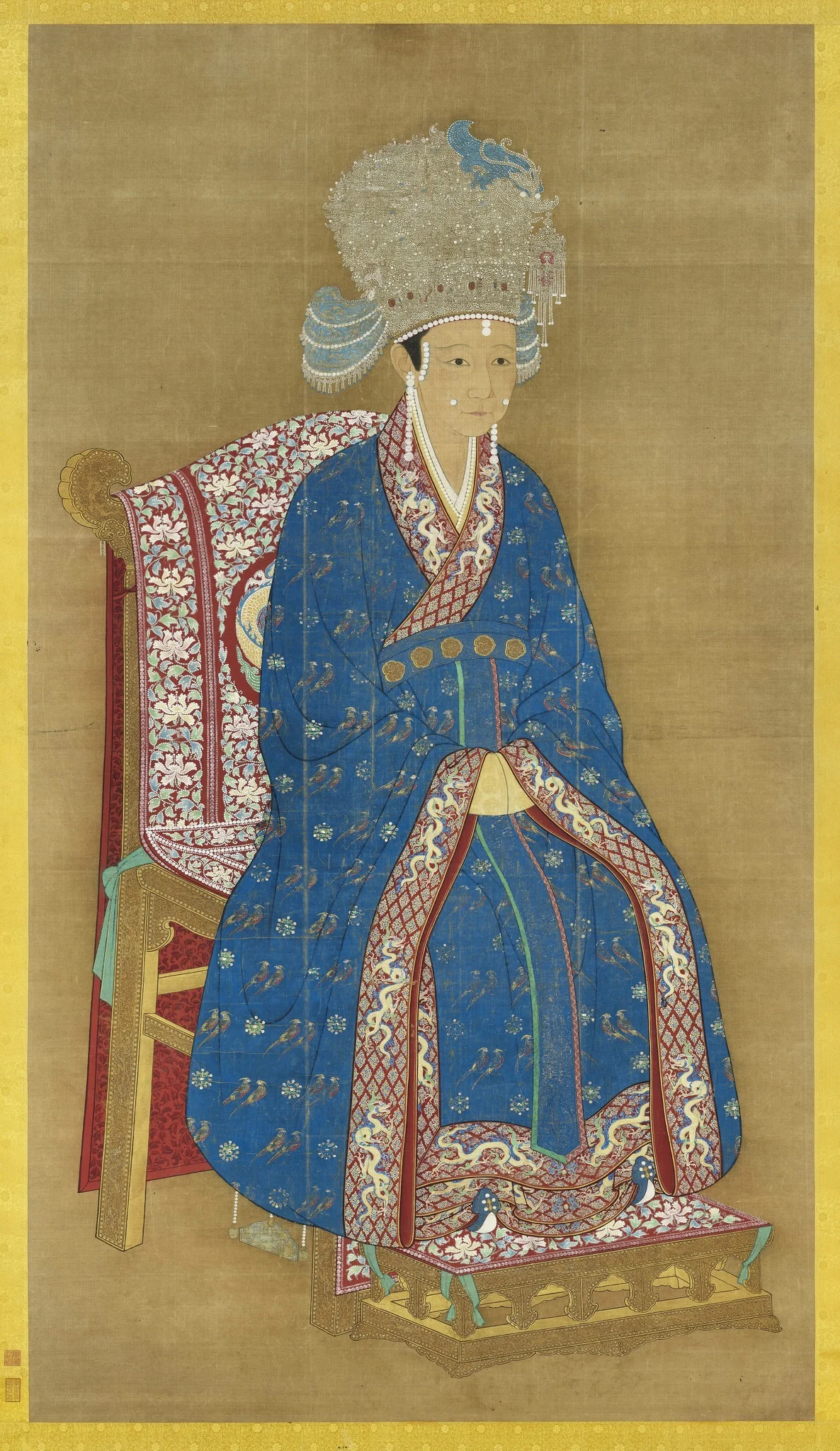 宋徽宗后坐像　軸, by Unknown, unspecified