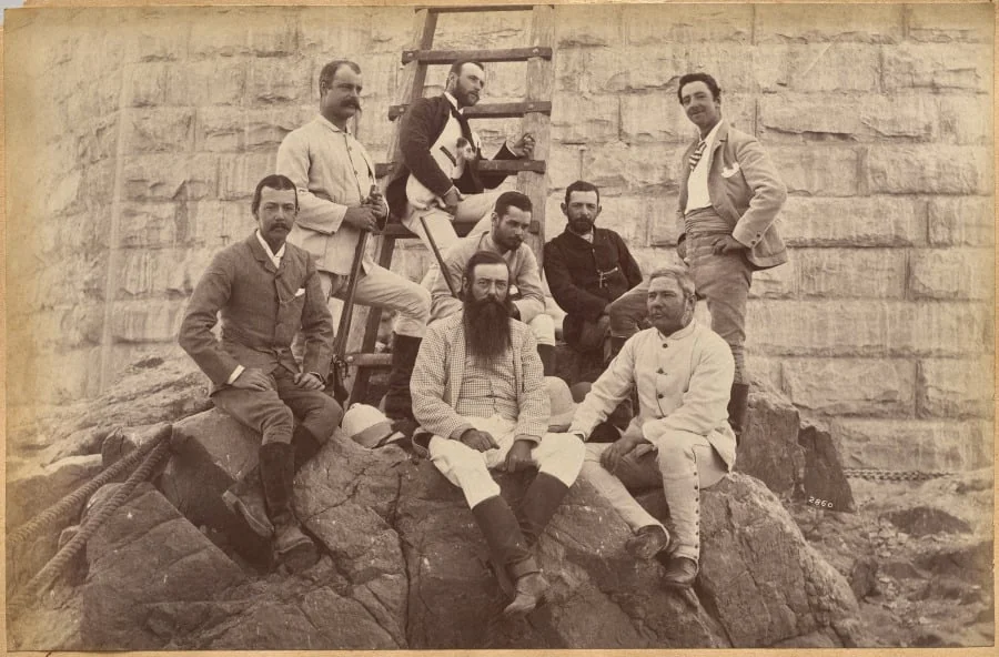 Managing staff of Meprs. Glover & Co. at Sindh Bridge (recto, top)