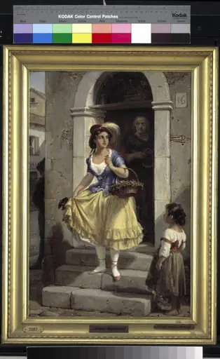 An Italian Woman in the Way to the Carnival