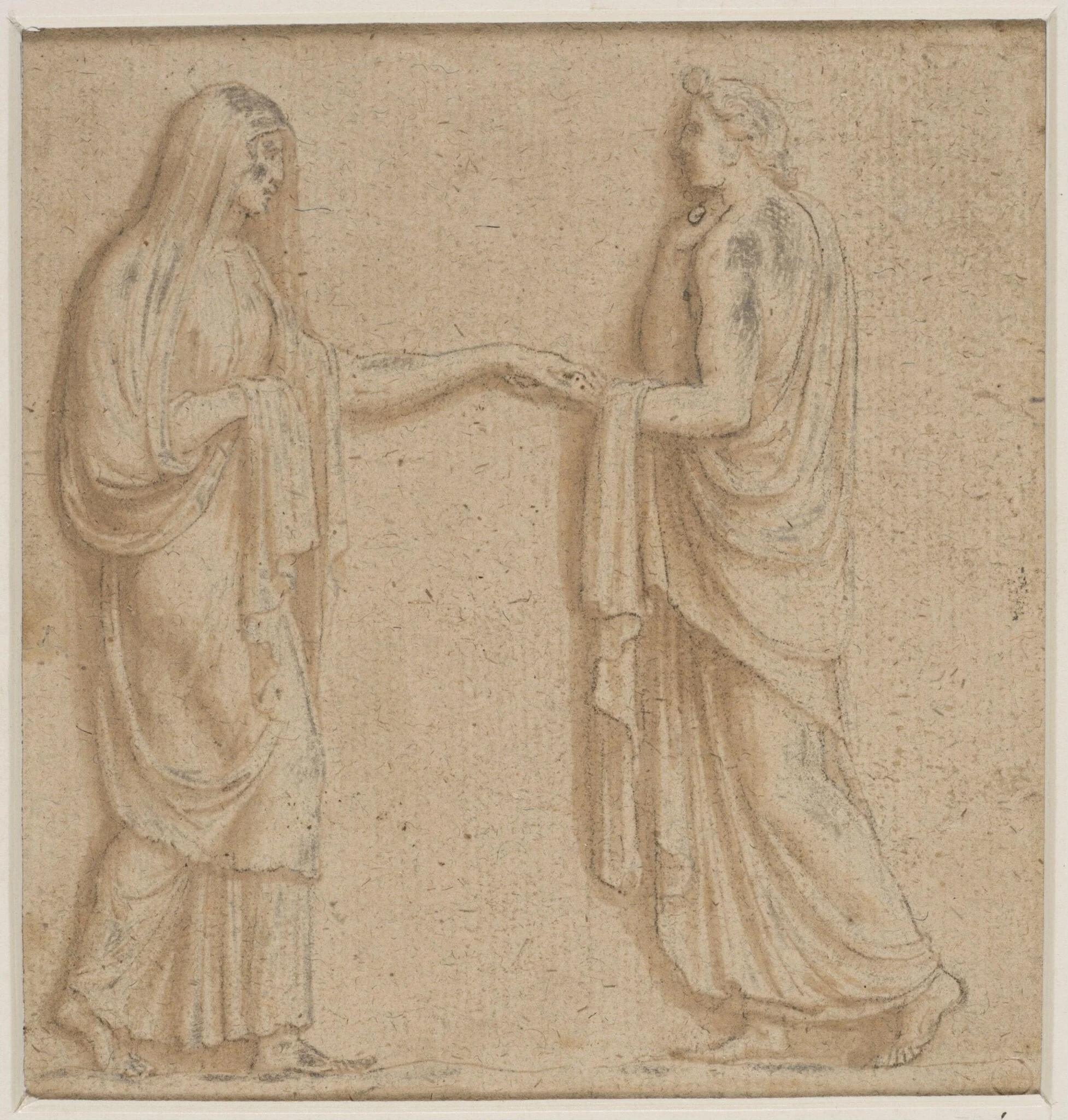 Two figures meeting, by Unknown, 1650