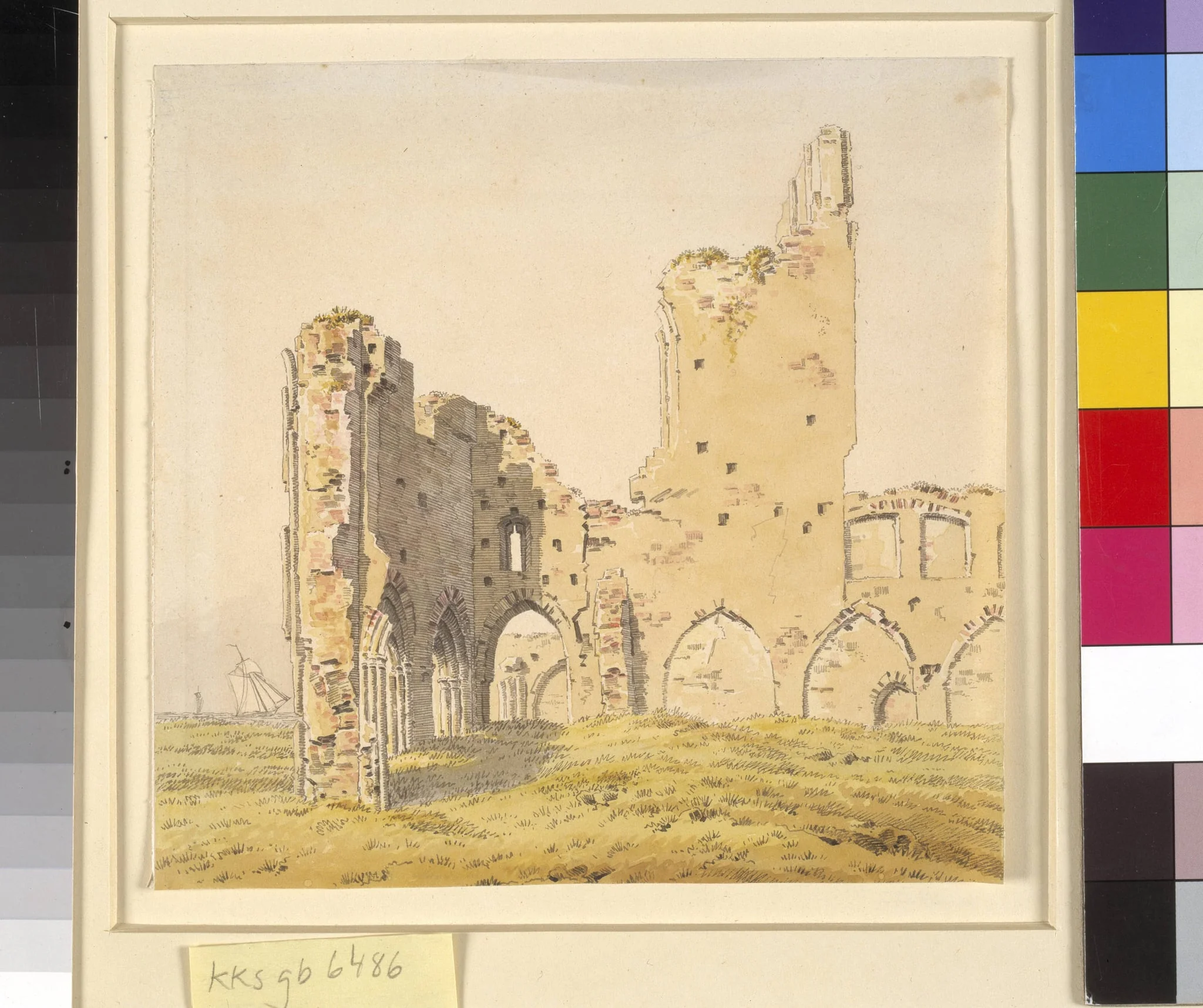 Eldena Abbey, near Greifswald in Swedish Pomerania, by Unknown, unspecified, 1814